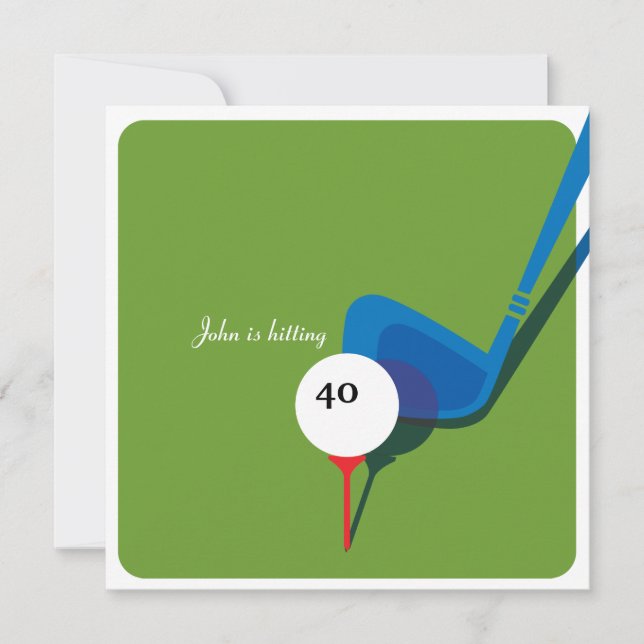 Golf 40th Birthday - Still Swinging! Invitation (Front)