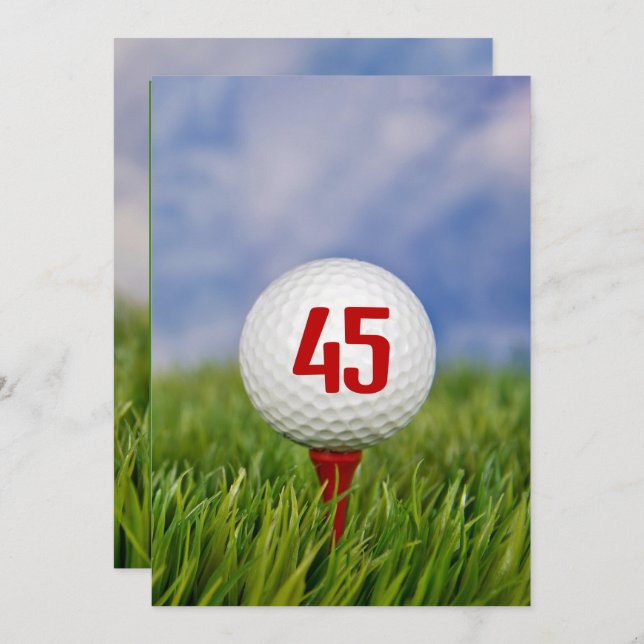 Golf 45th Birthday Party   Invitation (Front/Back)