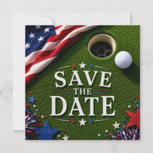 Golf 4th July Independence Day for American golfer Holiday Card