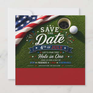 Golf 4th July Independence Day for American golfer Holiday Card