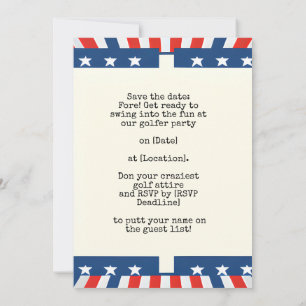 Golf 4th July Independence Day for American golfer Save The Date
