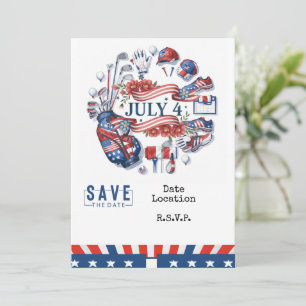 Golf 4th July Independence Day for American golfer Save The Date