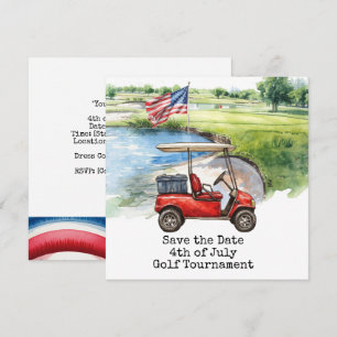 Golf 4th July Independence Day for golfer Save The Date
