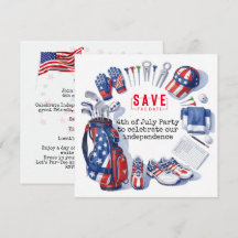 GOLF 4th July Independence Day Golfer party