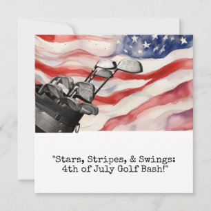 Golf 4th July Independence Day Invitation