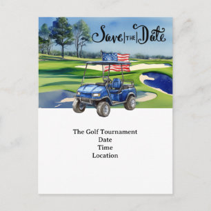 Golf 4th July Independence Day Invitation Postcard
