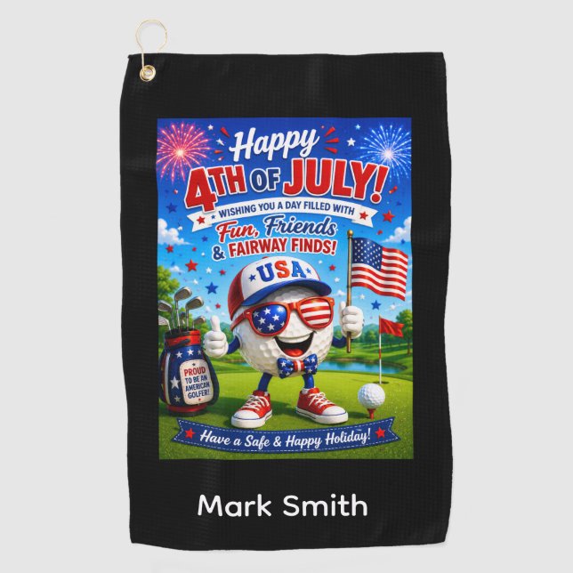 Golf 4th July Independence Day  Towel (Front)
