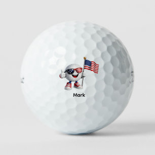 Golf 4th July Independence Day with flag Balls
