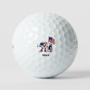Golf 4th July Independence Day with flag Balls