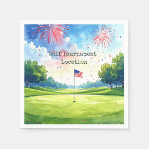 Golf 4th July Independence Day with USA flag Napkin