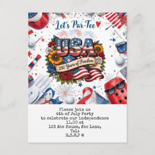 Golf 4th July Save the Date 250 years Postcard