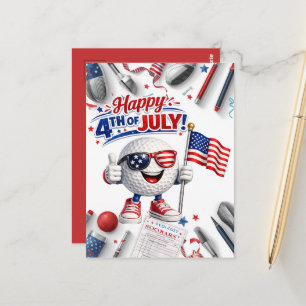Golf 4th of July Independence Day Postcard