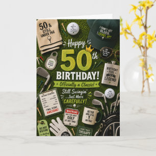 Golf 50th Birthday Card for Golfer on the Green