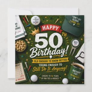 Golf 50th Birthday Card for Golfer on the Green