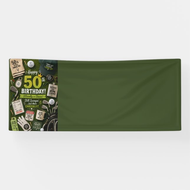 Golf 50th Birthday for golfer Banner (Horizontal)