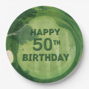 Golf 50th Birthday for golfer Paper Plate