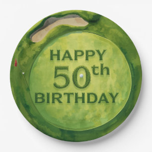 Golf 50th Birthday for golfer Paper Plate