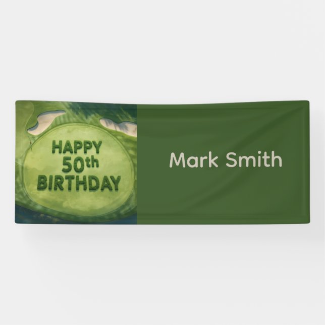 Golf  50th birthday on golf course  banner (Horizontal)