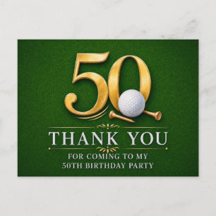 Golf 50th Birthday on green Postcard