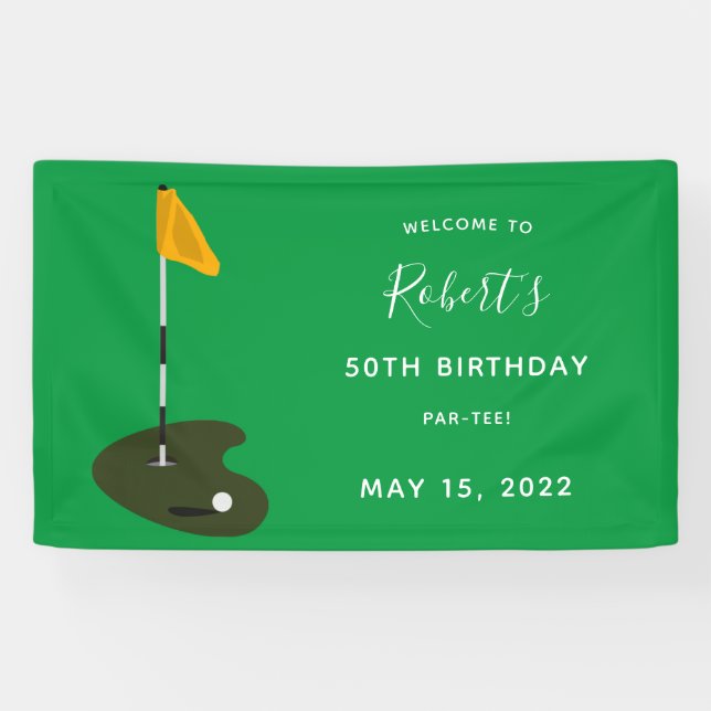 Golf 50th Birthday Party Banner (Horizontal)