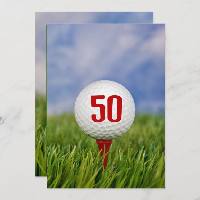 Golf 50th Birthday Party   Invitation (Front/Back)