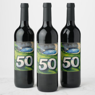 Golf 50th Birthday themed for Golfer Wine Label