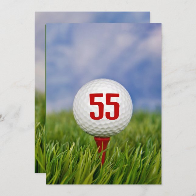 Golf 55th Birthday Party Invitation (Front/Back)