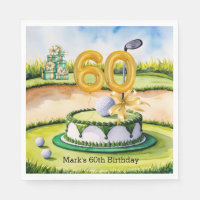 Golf 60th Birthday Cake for Golfer Party with name