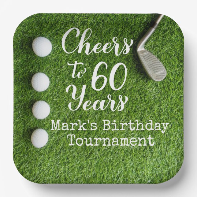 Golf 60th Birthday for golfer  Paper Plate (Front)