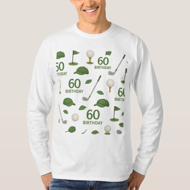 Golf 60th Birthday for Golfer with ball and tee  (Front)