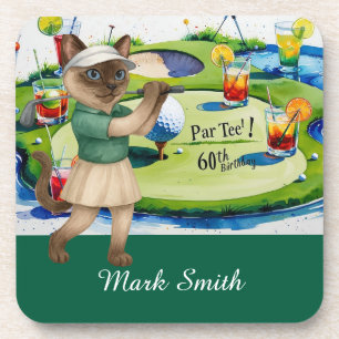Golf 60th Birthday for Golfer with ball and tee Coaster