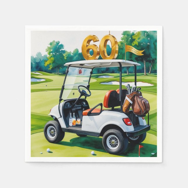 Golf 60th Birthday Par tee Golfer Party Napkin (Front)