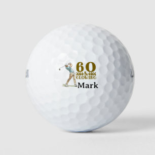 Golf 60th Birthday themed for Golfer Balls