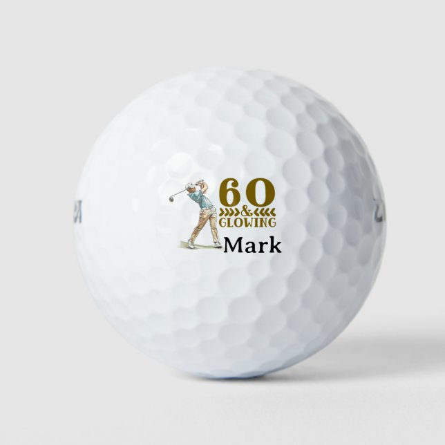 Golf 60th Birthday  themed for Golfer Balls (Front)