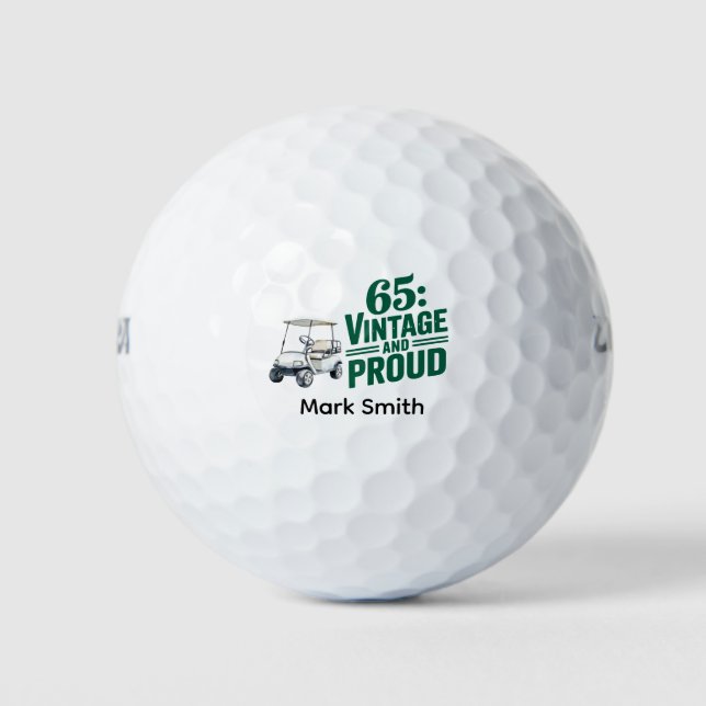 Golf 65th birthday for golfer  balls (Front)