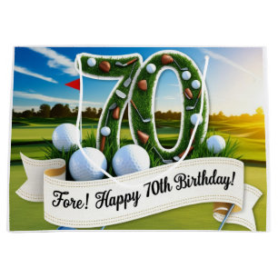 Golf 70th Birthday for golfer  Large Gift Bag