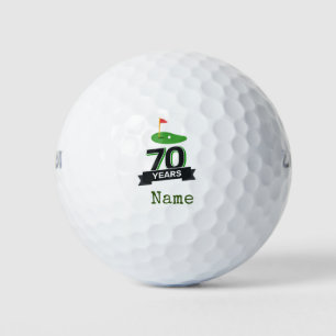 Golf 70th Birthday for golfer with golf flag Golf  Balls