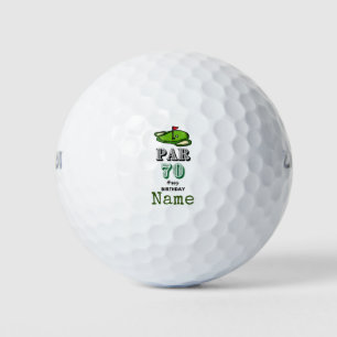 Golf 70th Birthday for golfer with golf flag Golf  Balls