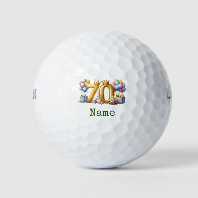 Golf 70th Birthday for golfer with number 70 Balls (Front)