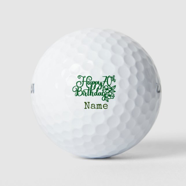 Golf 70th Birthday for golfer with number 70 Balls (Front)