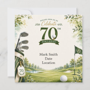 Golf 70th Birthday Invitation