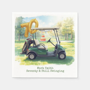 Golf 70th birthday Par Tee Golfer party Napkin