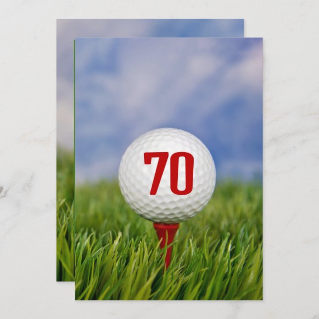 Golf 70th Birthday Party  Invitation (Front/Back)