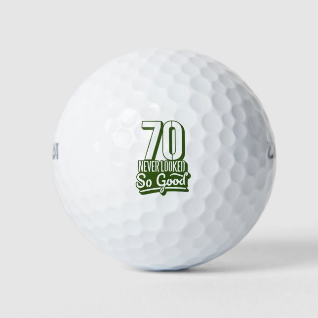 Golf 70th Birthday to golfer never looked so good Golf Balls (Front)