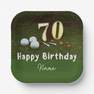 Golf 70th Golf birthday Par Tee Paper Plates