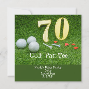 Golf 70th Golf birthday Par Tee party Invitation