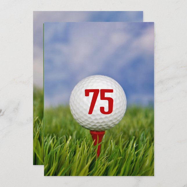 Golf 75th Birthday Party  Invitation (Front/Back)