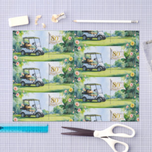 Golf 80th birthday at golf course for golfer tissue paper