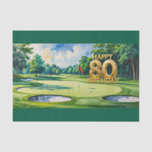 Golf 80th birthday at golf course for golfer tissue paper