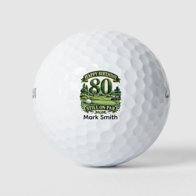 Golf 80th Birthday  Balls (Front)